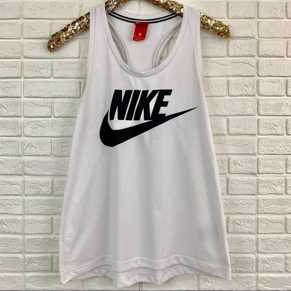 Nike Tops - Nike essential logo racerback white tank top